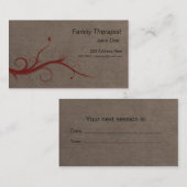 家族のセラピストのアポイントメントの名刺 予約カード (正面/裏面)