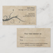 家族のセラピストのアポイントメントの名刺 予約カード (正面/裏面)