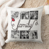 家族のタイポグラフィの芸術の赤いハートのInstagramの写真 クッション (ブランケット)