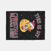 家族のダックのためのクリスマスパジャマこれは私のおもしろいだ フリースブランケット (正面(横))