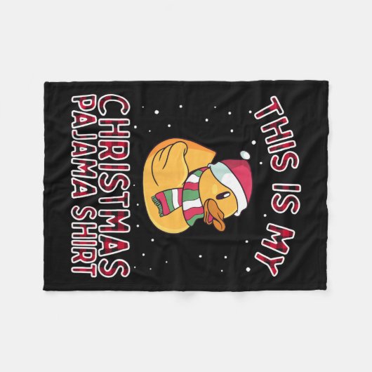 家族のダックのためのクリスマスパジャマこれは私のおもしろいだ フリースブランケット (正面(横))