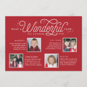 家族のニュースレターの写真をレビューする素晴らしい年 シーズンカード (正面)