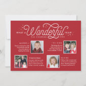 家族のニュースレターの写真をレビューする素晴らしい年 シーズンカード (正面)