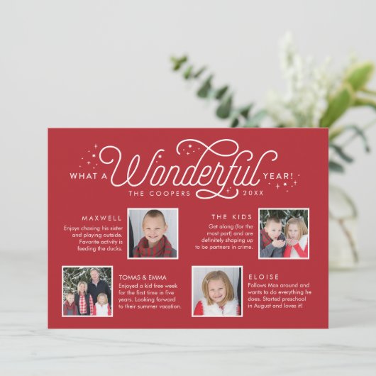 家族のニュースレターの写真をレビューする素晴らしい年 シーズンカード (スタンド正面)