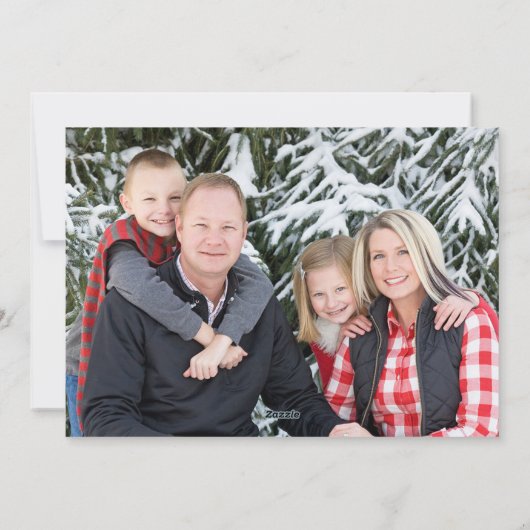 家族のニュースレターの写真をレビューする素晴らしい年 シーズンカード (裏面)