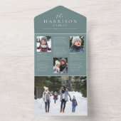 家族のニュースレターの3倍新年を更新 オールインワン招待状 (内側)