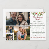 家族のハイライトクラシックフォトクリスマス シーズンカード (正面/裏面)