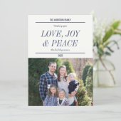 家族のハッピーホリデーズクリスマスフォトカード シーズンカード (スタンド正面)