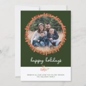 家族のハッピーホリデーズクリスマスフォトカード シーズンカード (正面)