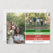 家族のハッピーホリデーズクリスマスフォトカード シーズンカード (正面)