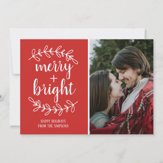 家族のハッピーホリデーズクリスマスフォトカード シーズンカード (正面)