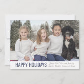 家族のハッピーホリデーズクリスマスフォトカード シーズンカード (正面)