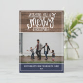 家族のハッピーホリデーズクリスマスフォトカード シーズンカード (スタンド正面)