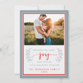 家族のハッピーホリデーズクリスマスフォトカード シーズンカード (正面)
