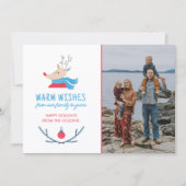 家族のハッピーホリデーズクリスマスフォトカード シーズンカード (正面)