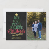 家族のハッピーホリデーズクリスマスフォトカード シーズンカード (正面)