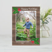 家族のハッピーホリデーズクリスマスフォトカード シーズンカード (スタンド正面)