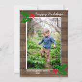 家族のハッピーホリデーズクリスマスフォトカード シーズンカード (正面)