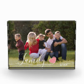 家族のハートの原稿は|の横の写真の上にありました フォトブロック (正面)