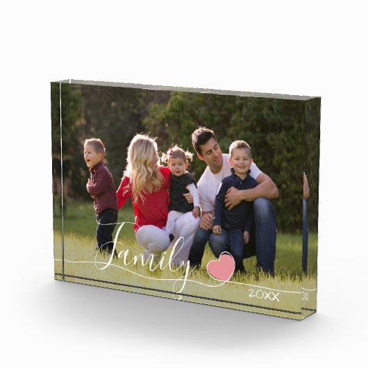 家族のハートの原稿は|の横の写真の上にありました フォトブロック (右)