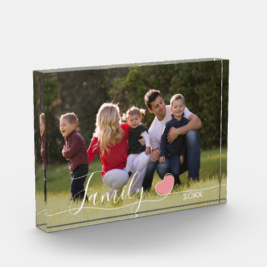 家族のハートの原稿は|の横の写真の上にありました フォトブロック (左)