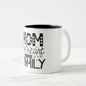 家族のハートを母にする ツートーンマグカップ (正面右)