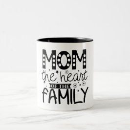 家族のハートを母にする ツートーンマグカップ