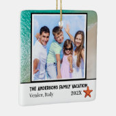 家族のバケーション写真 ビーチをテーマにした セラミックオーナメント (右)