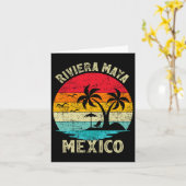 家族のバケーション ヴィンテージ レトロ メキシコ リビエラ マヤ カード (黄色い花)
