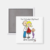 家族のパパママ幼児の女の子マグネットを期待 マグネット (正面/裏面)