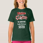 家族のパーソナライズされたクリスマスの出会い姉妹 Tシャツ (正面)