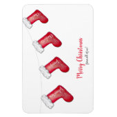 家族のパーソナライズされたクリスマスストッキングプレゼント マグネット (縦)