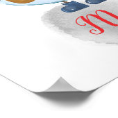 家族のパーソナライズされたクリスマス名芸術雪だるま ポスター (角)