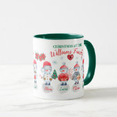 家族のパーソナライズされたクリスマス名芸術雪だるま マグカップ (正面右)