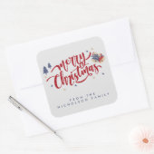 家族のパーソナライズされたクリスマス スクエアシール (封筒)