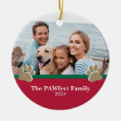 家族のパーソナライズされたクリスマス セラミックオーナメント (正面)