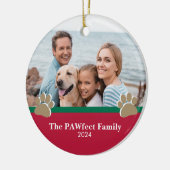 家族のパーソナライズされたクリスマス セラミックオーナメント (左)