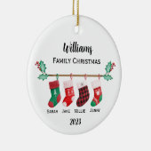 家族のパーソナライズされたクリスマス セラミックオーナメント (右)