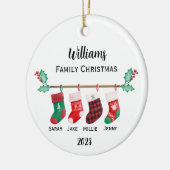 家族のパーソナライズされたクリスマス セラミックオーナメント (左)