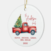 家族のパーソナライズされたクリスマス セラミックオーナメント (左)