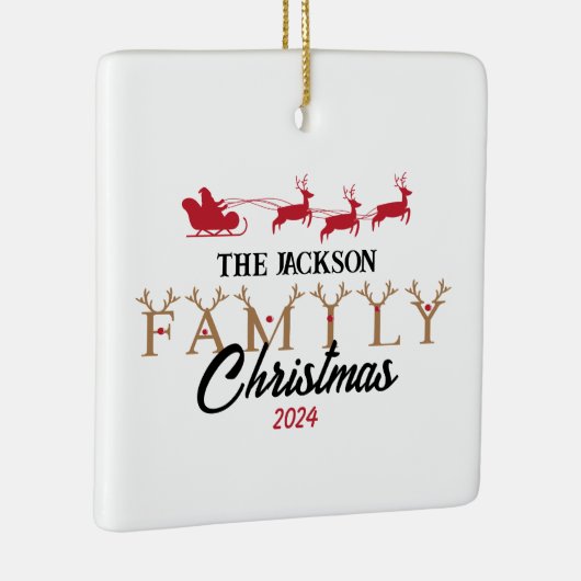 家族のパーソナライズされたクリスマス セラミックオーナメント (右)