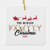 家族のパーソナライズされたクリスマス セラミックオーナメント (正面)