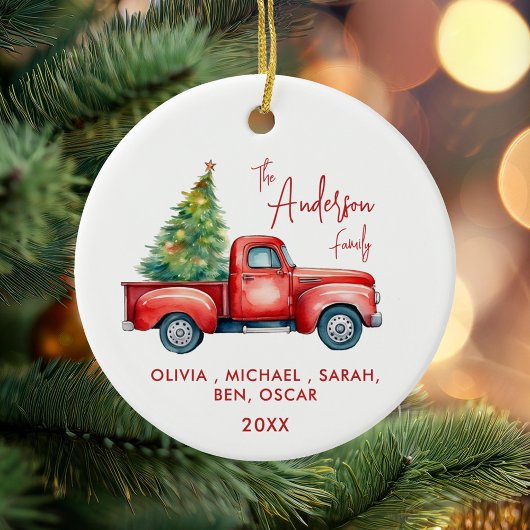 家族のパーソナライズされたクリスマス セラミックオーナメント