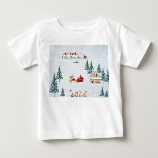 家族のパーソナライズされたクリスマス ベビーTシャツ (正面)