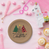 家族のパーソナライズされたクリスマス ペーパープレート (パーティー)