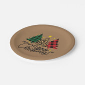 家族のパーソナライズされたクリスマス ペーパープレート (アングル)