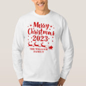 家族のパーソナライズされたクリスマス Tシャツ (正面)