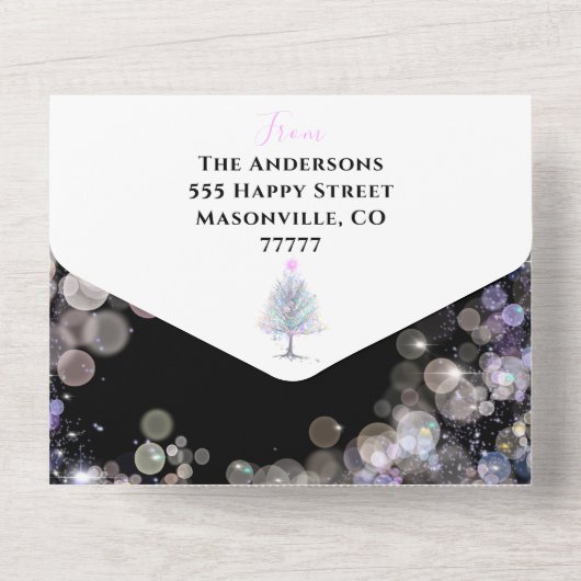 家族のパーソナライズされた写真クリスマスカード オールインワン招待状 (裏面)