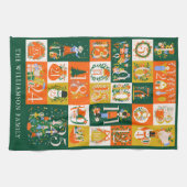 家族のパーソナライズされた到来カレンダーのクリスマスアート キッチンタオル (横)