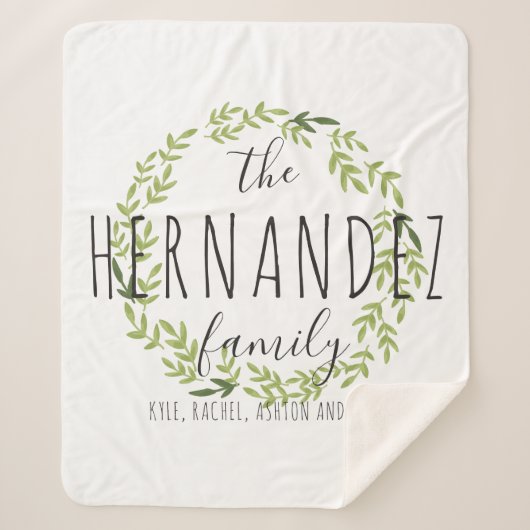 家族のパーソナライズなSherpa私達の毛布 シェルパブランケット (正面)